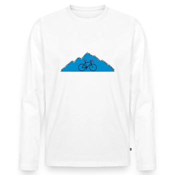 Radfahren: Die Grand Cols - Männer Premium Bio Langarmshirt - Weiß - Vorne - Nico (187cm)