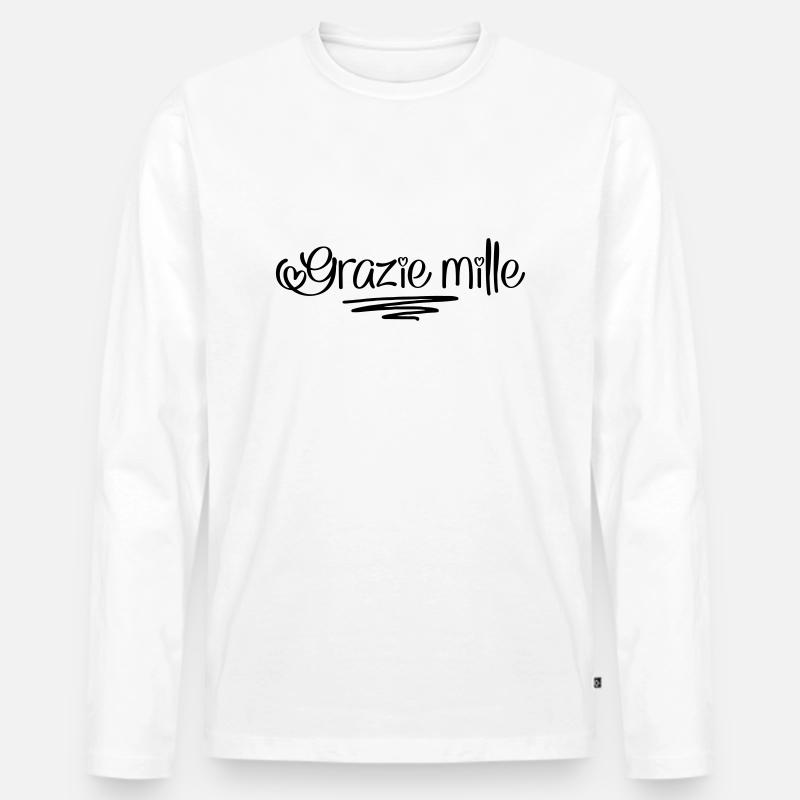 Danke schön - Männer Premium Bio Langarmshirt - Weiß