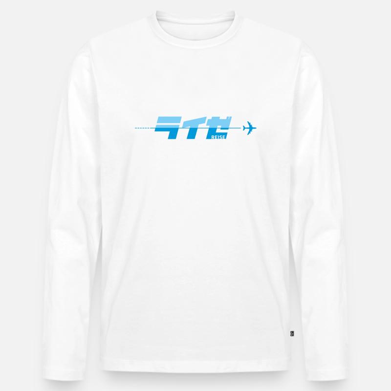 Reise - Männer Premium Bio Langarmshirt - Weiß