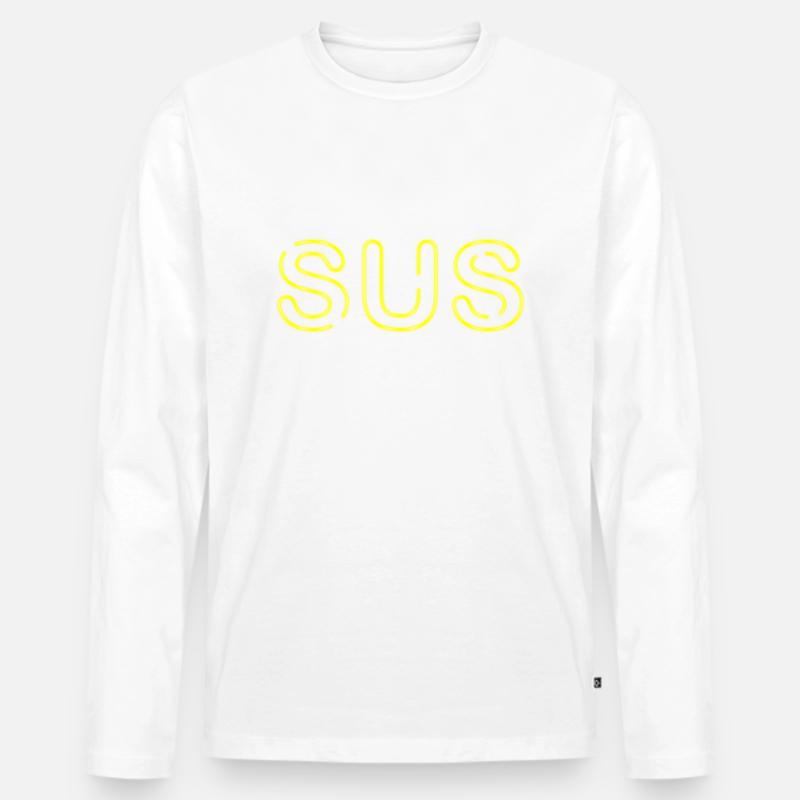 Sus - Jugendwort - Männer Premium Bio Langarmshirt - Weiß