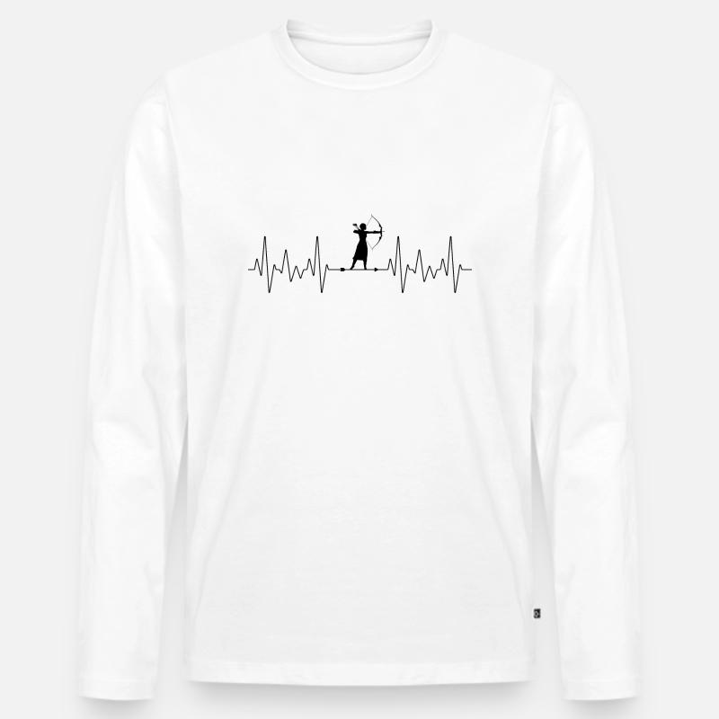 Archery - Männer Premium Bio Langarmshirt - Weiß