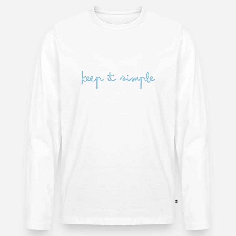 keep it simple - Männer Premium Bio Langarmshirt - Weiß