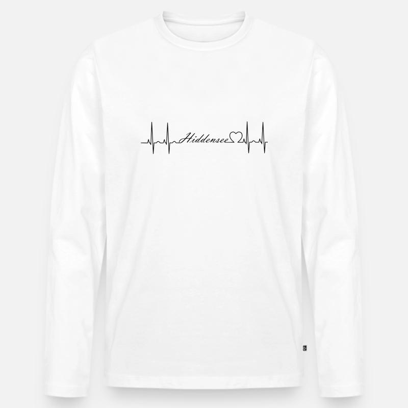 Hiddensee - Männer Premium Bio Langarmshirt - Weiß