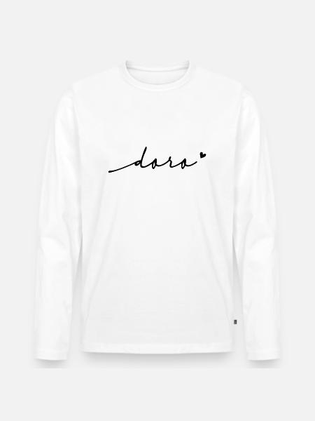 Doro Cursive Name - Men's Premium Organic Long Sleeve Shirt - white