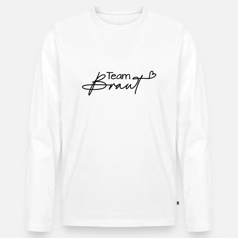 Team Braut - Männer Premium Bio Langarmshirt - Weiß