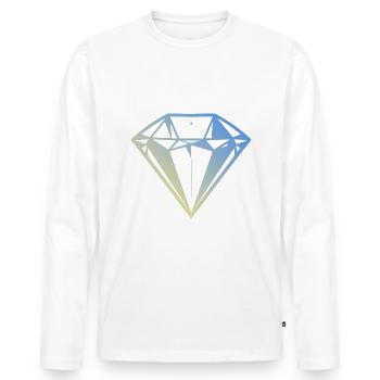 Diamond Jewel - Men's Premium Organic Long Sleeve Shirt - white - Front - Nico (187cm)