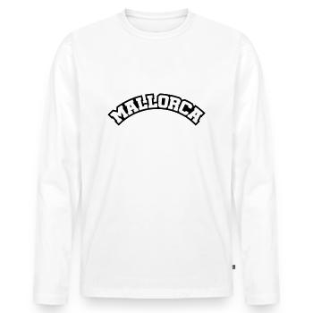 Mallorca lettering - Men's Premium Organic Long Sleeve Shirt - white - Front - Nico (187cm)