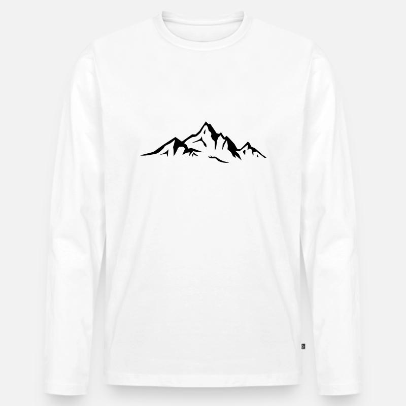 Spread_Berge - Männer Premium Bio Langarmshirt - Weiß