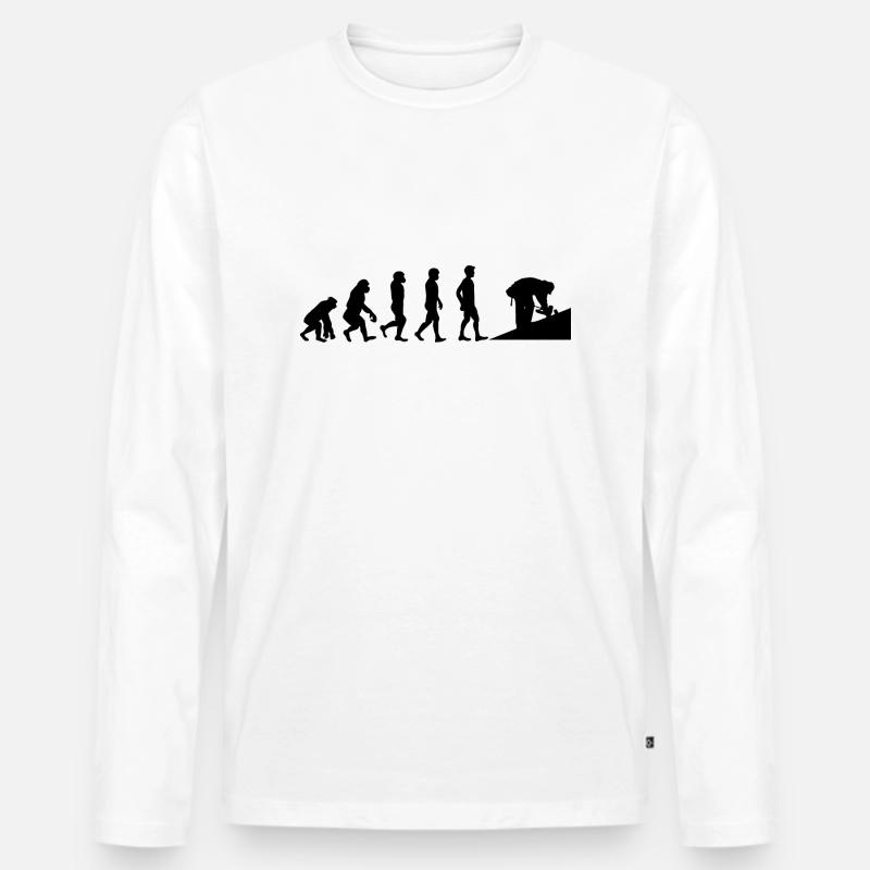 Dachdecker: Evolution of Roofer´s - Männer Premium Bio Langarmshirt - Weiß