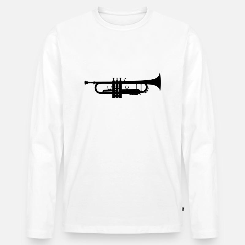 Trompete Vector - Männer Premium Bio Langarmshirt - Weiß