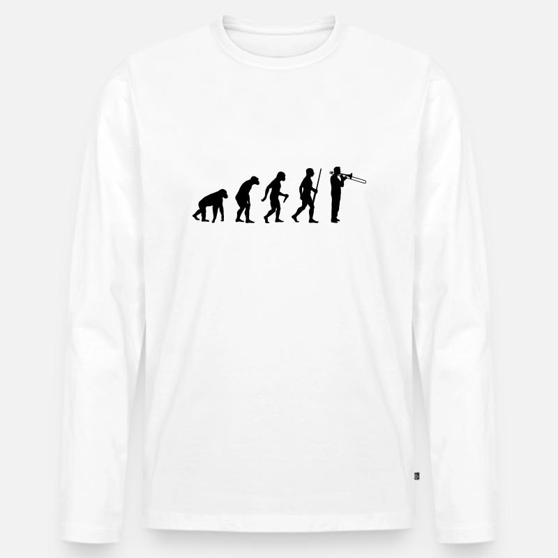 Trombone Evolution - Männer Premium Bio Langarmshirt - Weiß