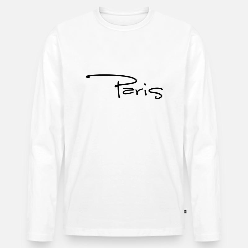 paris1 - Männer Premium Bio Langarmshirt - Weiß