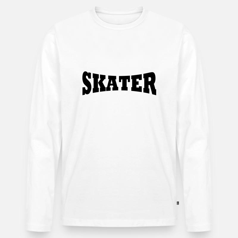 Skater Schiftzug - Männer Premium Bio Langarmshirt - Weiß