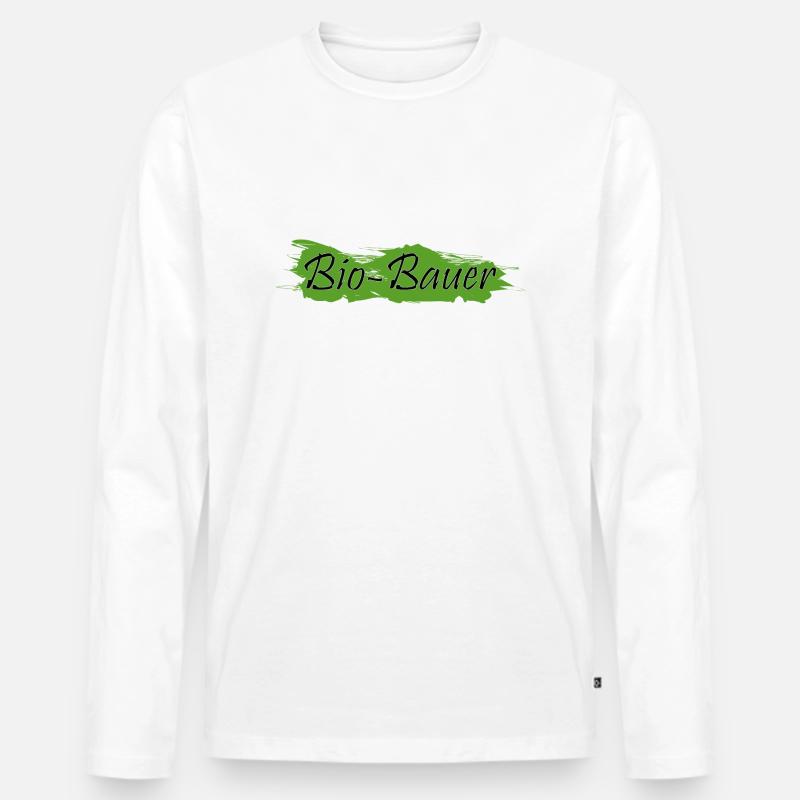 Bio-Bauer - Männer Premium Bio Langarmshirt - Weiß