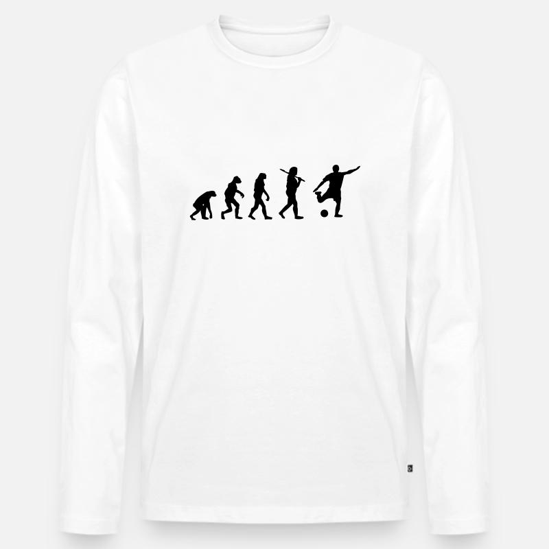 Soccer Evolution - Men's Premium Organic Long Sleeve Shirt - white