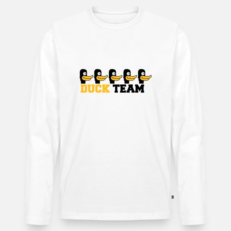 Duck Team - Männer Premium Bio Langarmshirt - Weiß