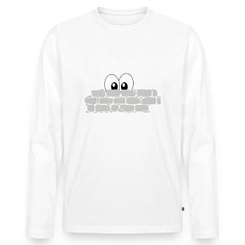 Hinter der Mauer - Männer Premium Bio Langarmshirt - Weiß - Vorne - Nico (187cm)