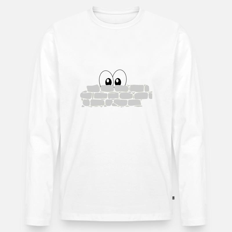 Hinter der Mauer - Männer Premium Bio Langarmshirt - Weiß