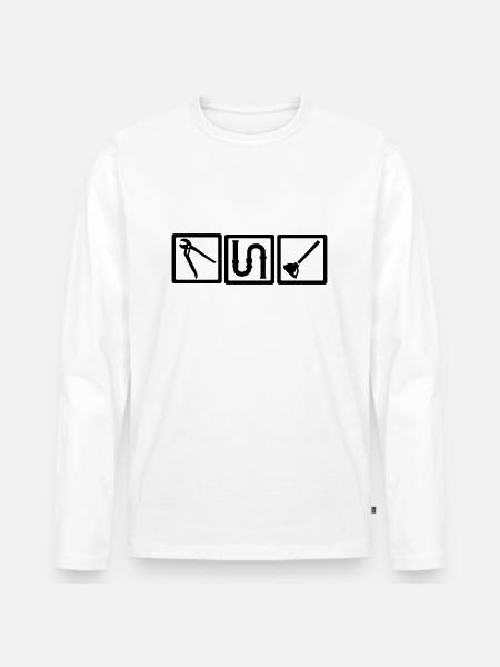 Plombier - T-shirt manches longues Premium bio Homme - blanc