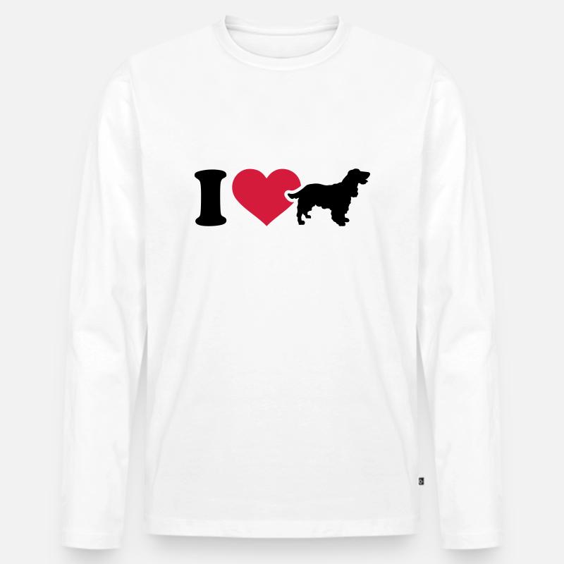 Cocker Spaniel - Männer Premium Bio Langarmshirt - Weiß