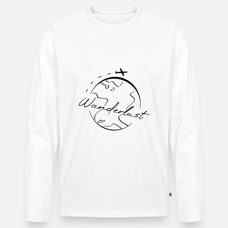 Fernweh - Männer Premium Bio Langarmshirt - Weiß