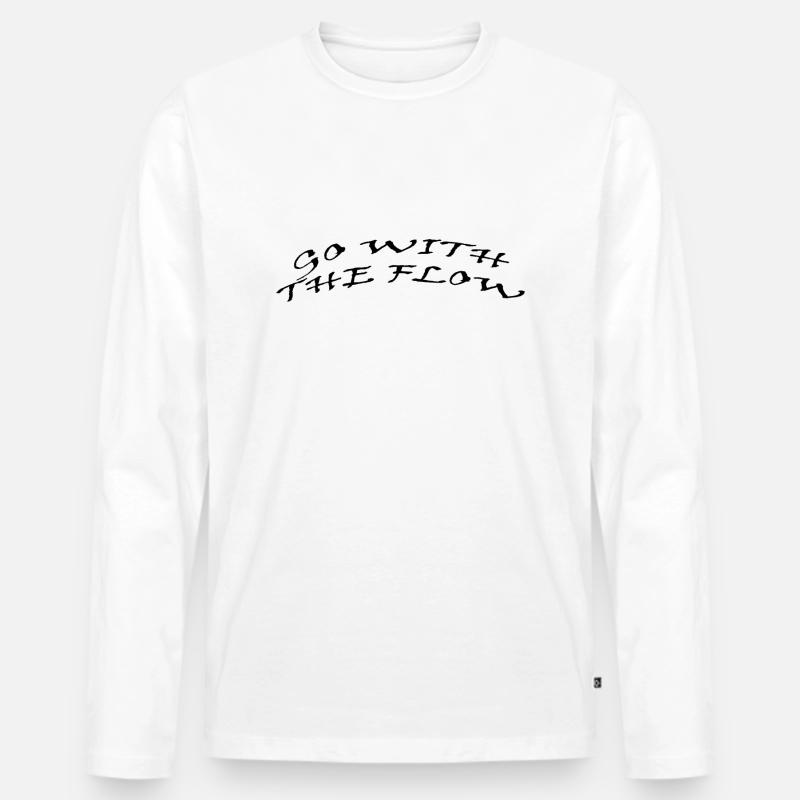 go with the flow - Männer Premium Bio Langarmshirt - Weiß