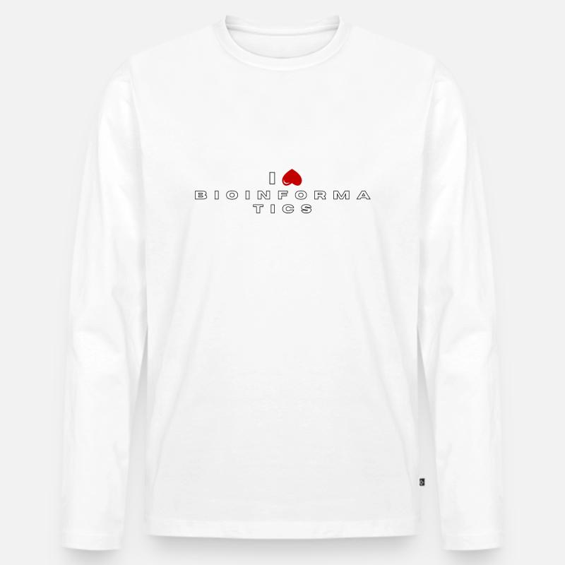 Ich hasse Bioinformatik - Männer Premium Bio Langarmshirt - Weiß