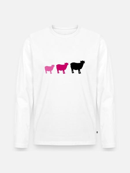 sheep family - Männer Premium Bio Langarmshirt - Weiß