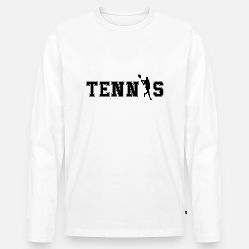 tennis - Männer Premium Bio Langarmshirt - Weiß