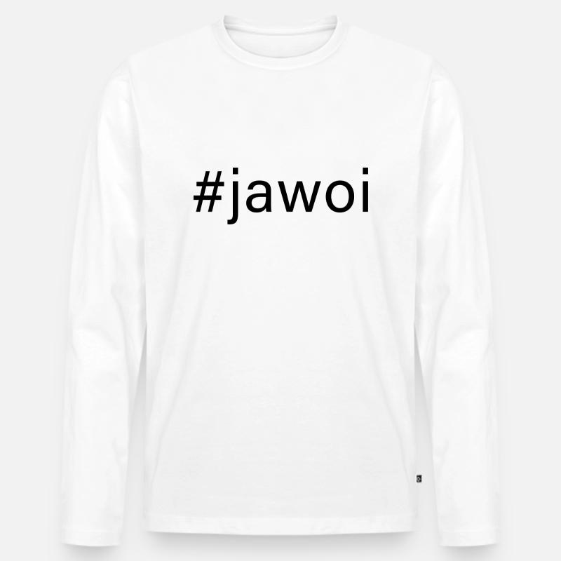 Jawoi - Männer Premium Bio Langarmshirt - Weiß