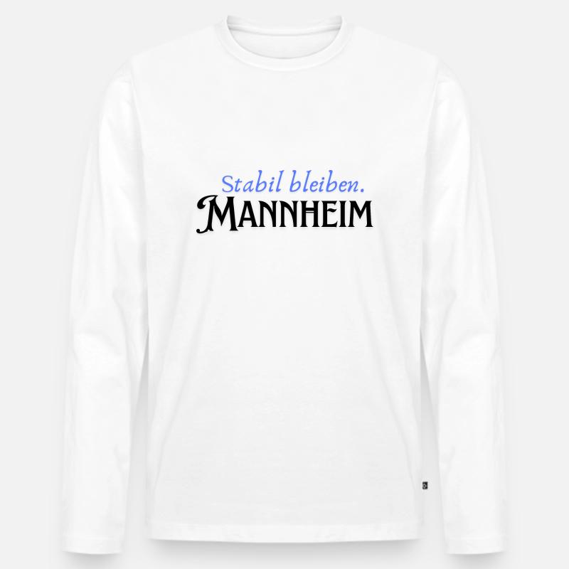 Stabil bleiben Mannheim - Männer Premium Bio Langarmshirt - Weiß