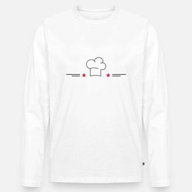 Kochmütze mit Sternen - Männer Premium Bio Langarmshirt - Weiß