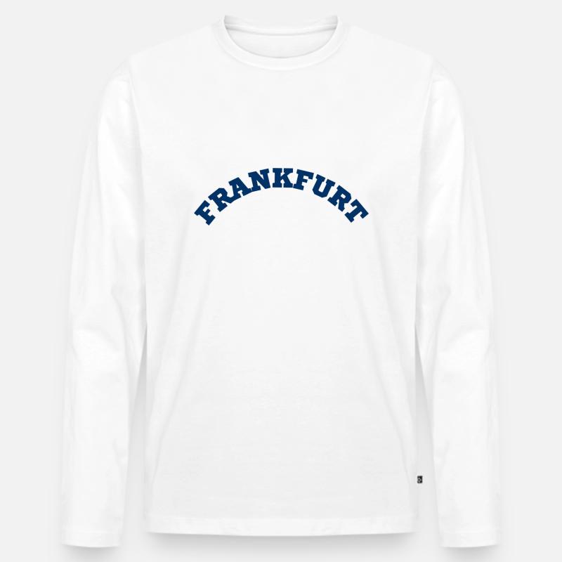Frankfurt - Männer Premium Bio Langarmshirt - Weiß