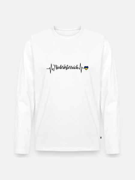Lower Austria Pulse Heart Line - Men's Premium Organic Long Sleeve Shirt - white