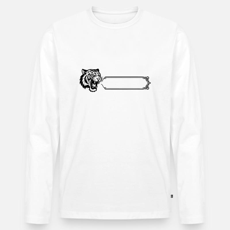 Tiger - Name, Vorname - Männer Premium Bio Langarmshirt - Weiß