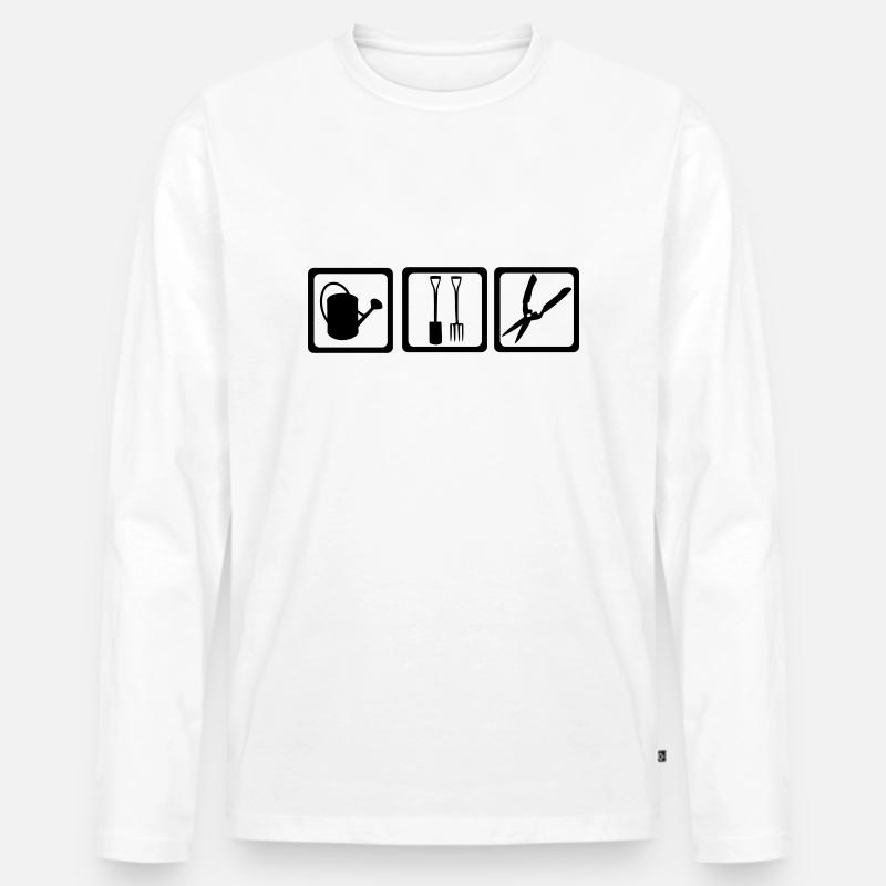 Gärtner - Garten - Männer Premium Bio Langarmshirt - Weiß