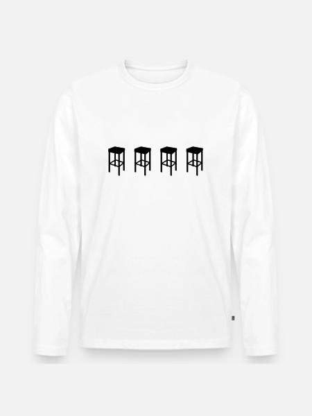 bar stool - Men's Premium Organic Long Sleeve Shirt - white