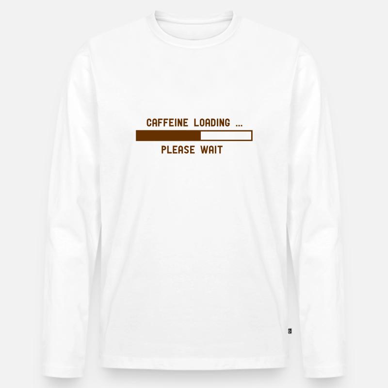 Koffein - Männer Premium Bio Langarmshirt - Weiß