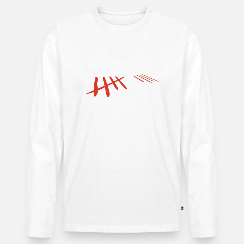 zählen - Männer Premium Bio Langarmshirt - Weiß