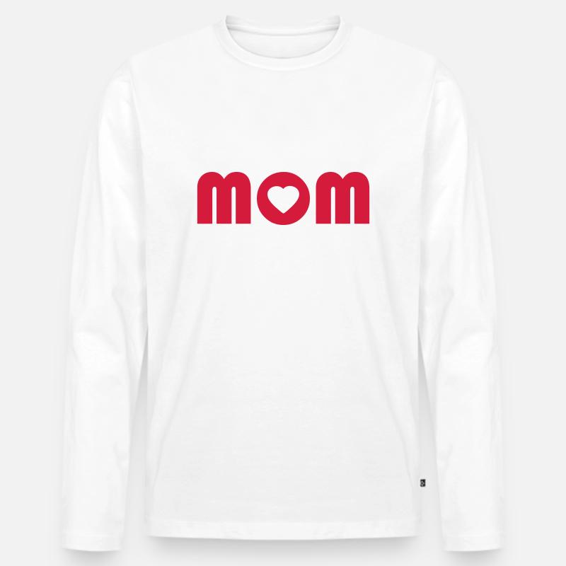 mom - Männer Premium Bio Langarmshirt - Weiß