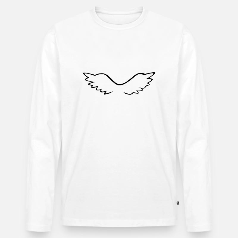 Engelsflügel - Männer Premium Bio Langarmshirt - Weiß