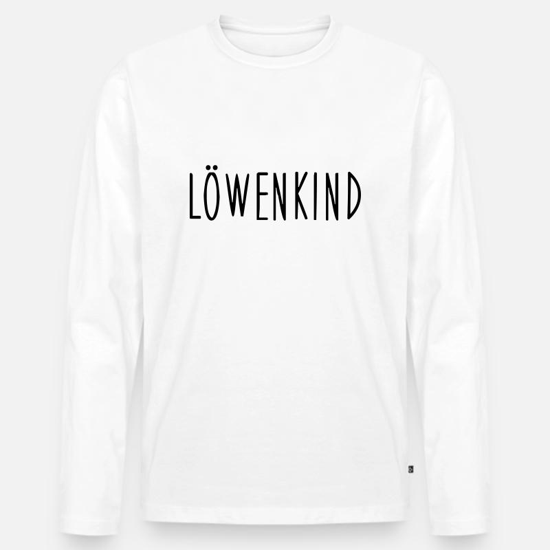 Löwenkind - Männer Premium Bio Langarmshirt - Weiß
