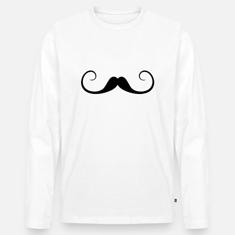 mustaches - Männer Premium Bio Langarmshirt - Weiß