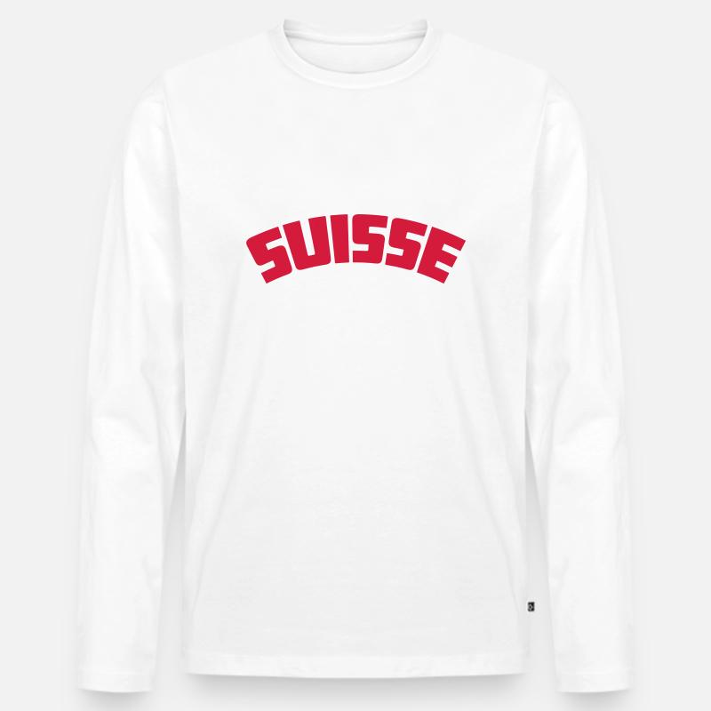 suisse - Männer Premium Bio Langarmshirt - Weiß