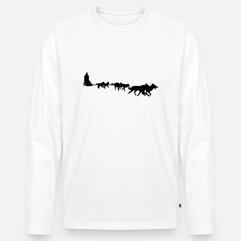 Schlittenhunde - Männer Premium Bio Langarmshirt - Weiß