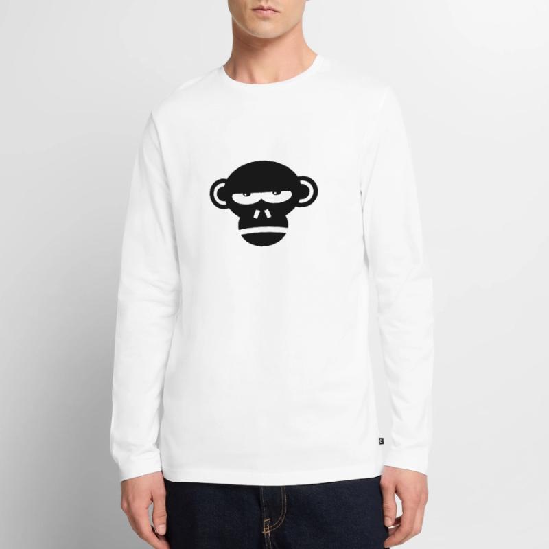 Grumpy Monkey Face Monkey Gift Gift Idea Men's Premium Organic Long Sleeve Shirt