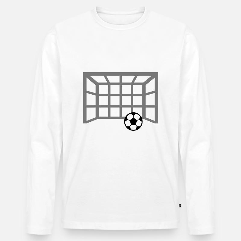 Fußballtor - Männer Premium Bio Langarmshirt - Weiß