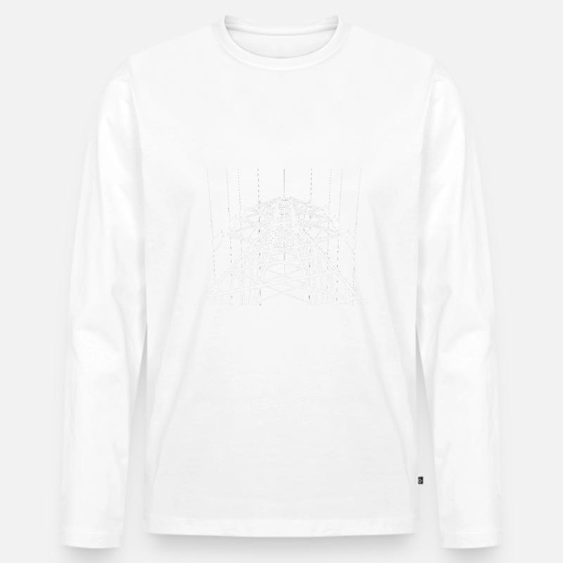 Strommast weiß - Männer Premium Bio Langarmshirt - Weiß