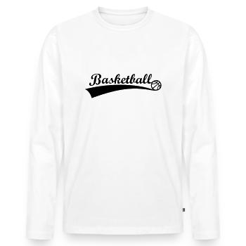 Basketball Basket - Men's Premium Organic Long Sleeve Shirt - white - Front - Nico (187cm)