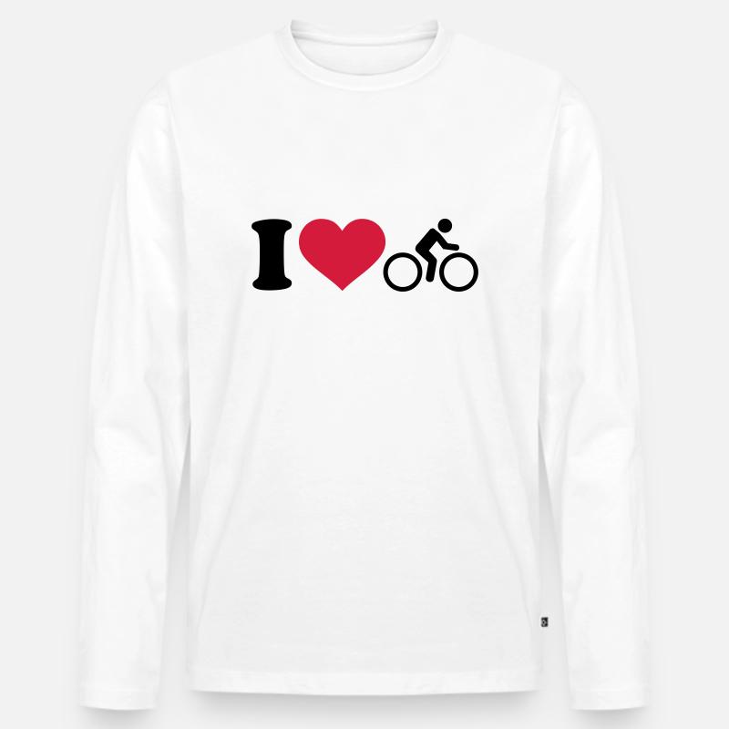 Fahrrad - Männer Premium Bio Langarmshirt - Weiß